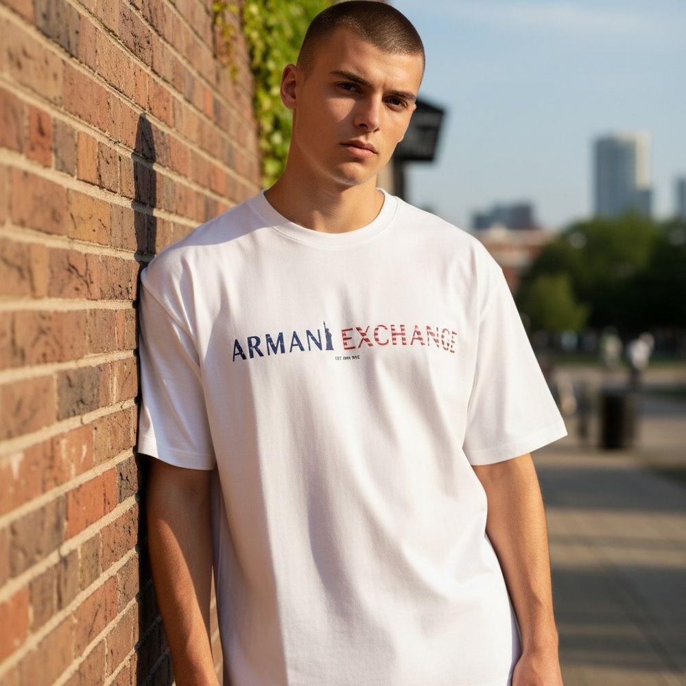 Armani Exchange New York Logo Slim Fit Tee